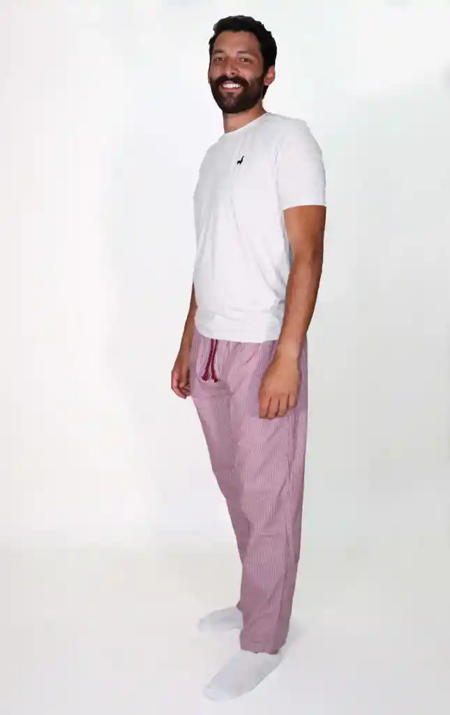 Pantalón cuadros mini vinotinto y blanco