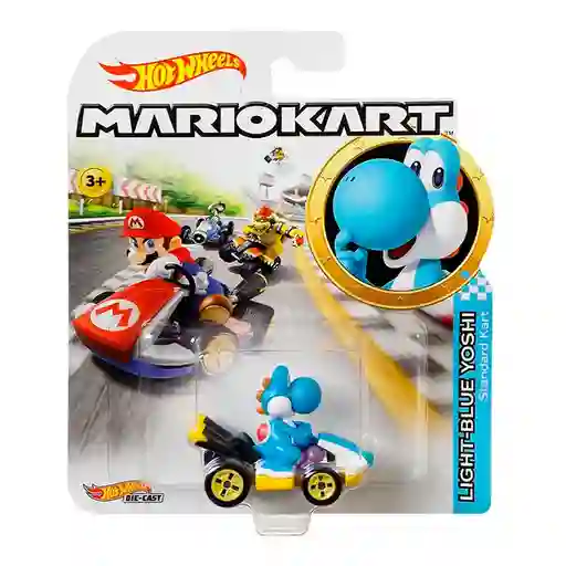 Hot Wheels Carro Mario Kart Light-Blue Yoshi