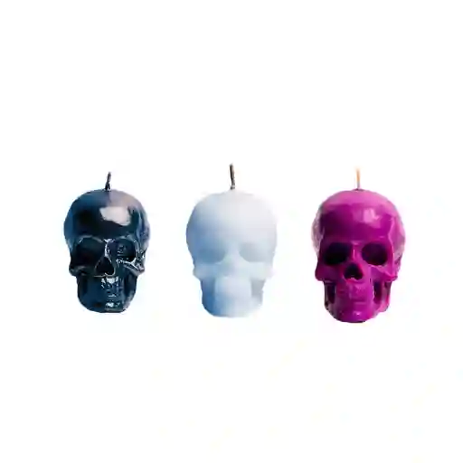 Mini Skull  Set x 3 Negro Blanco Morado