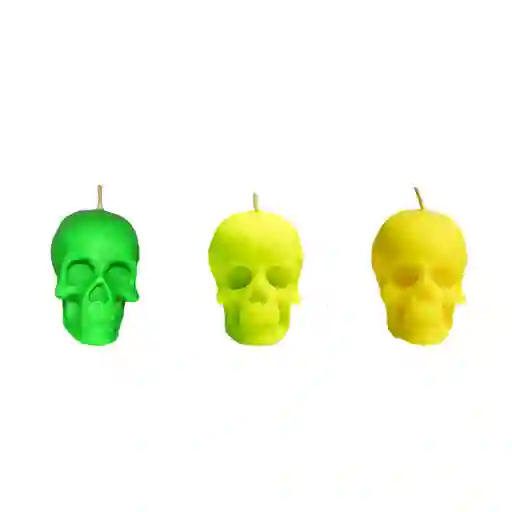 Mini Skull  Set x 3 Verde Limón Amarillo