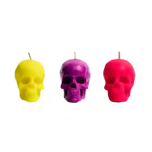 Mini Skull  Set x 3 Amarillo Morado Fucsia