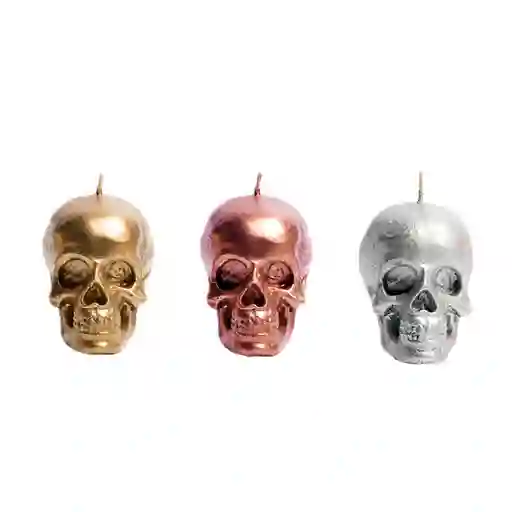 Mini Skull  Set x 3 Bronce Dorado Plata