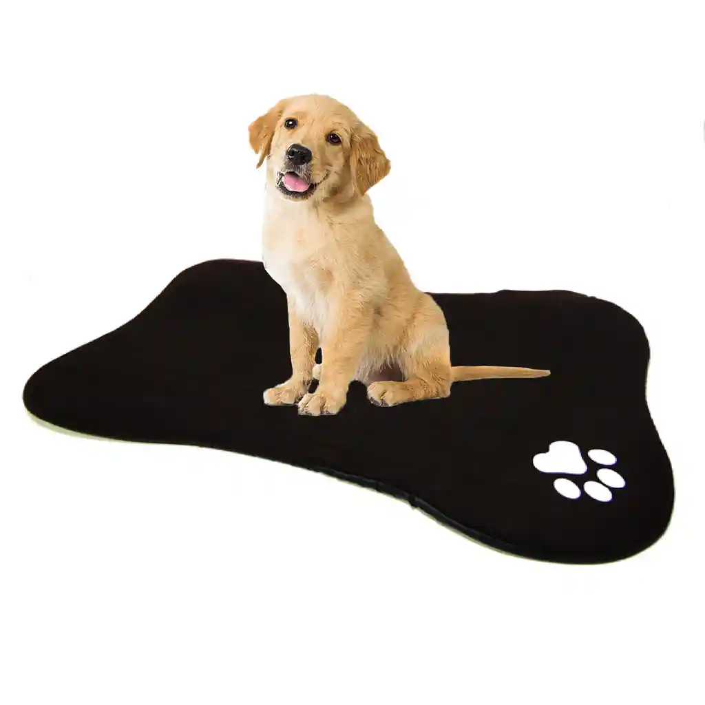 Cama En Forma De Hueso Para Mascotas Negro