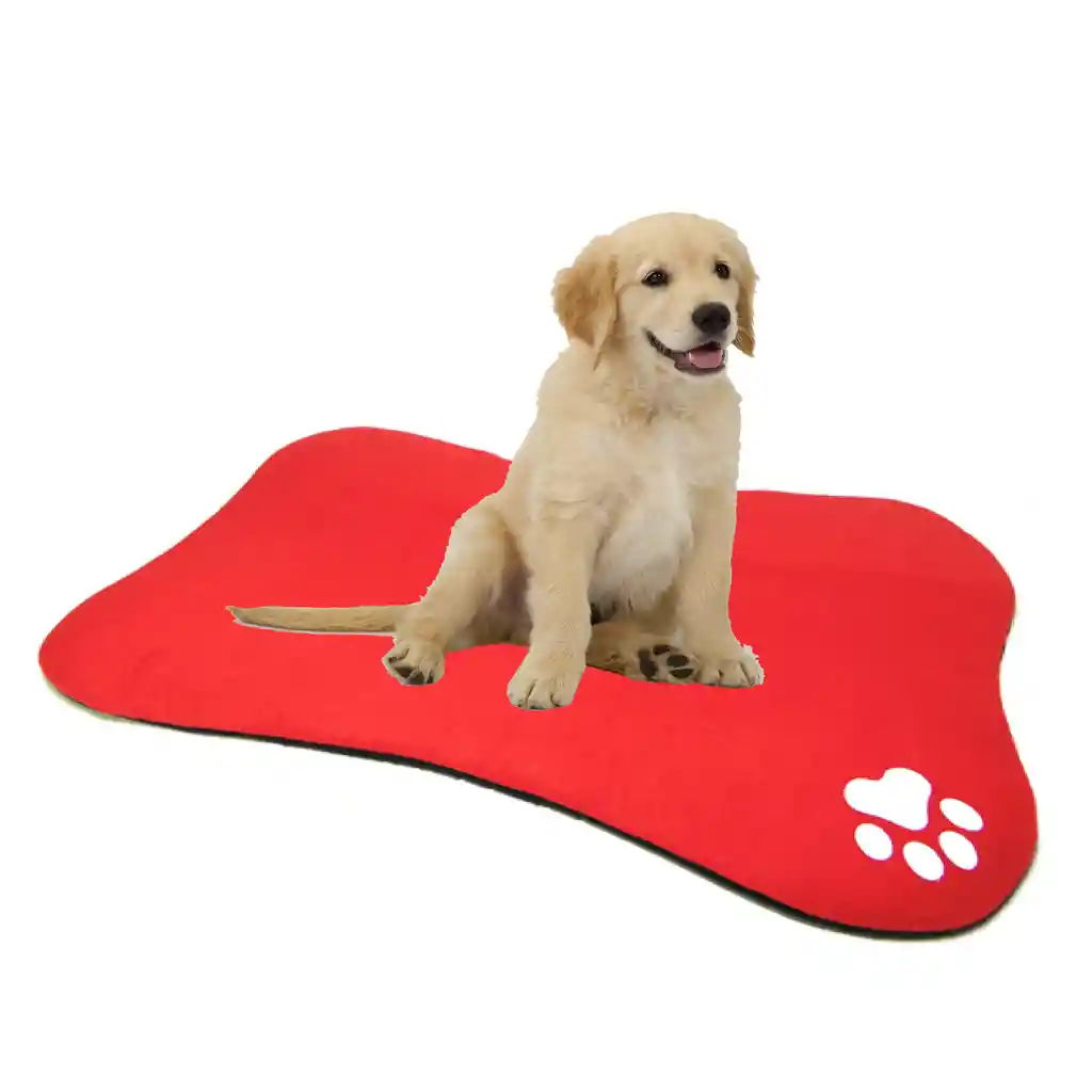 Cama En Forma De Hueso Para Mascotas Rojo