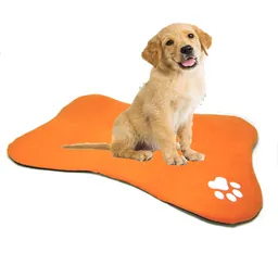 Cama En Forma De Hueso Para Mascotas Naranja