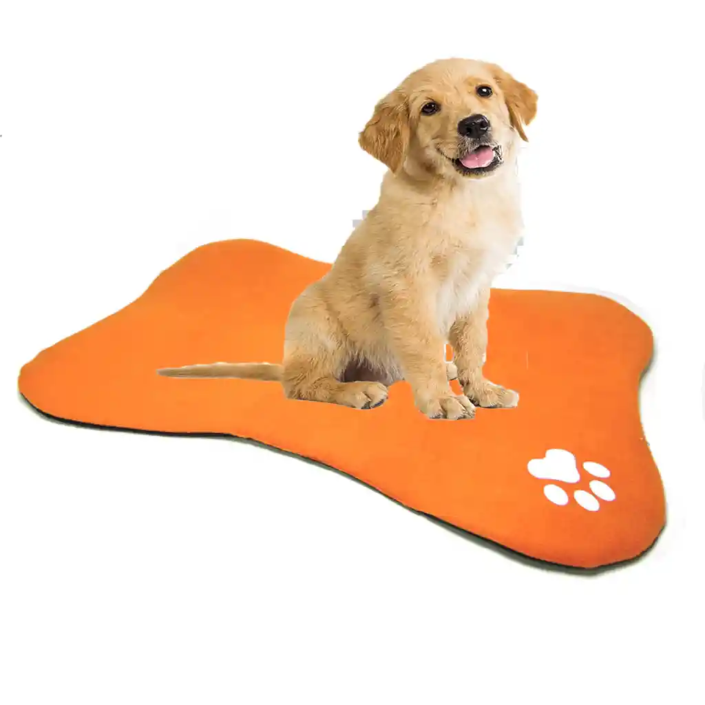 Cama En Forma De Hueso Para Mascotas Naranja