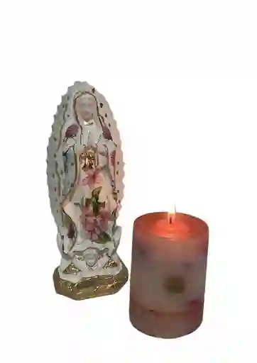 Virgen Guadalupe Con Vela Aromatizada