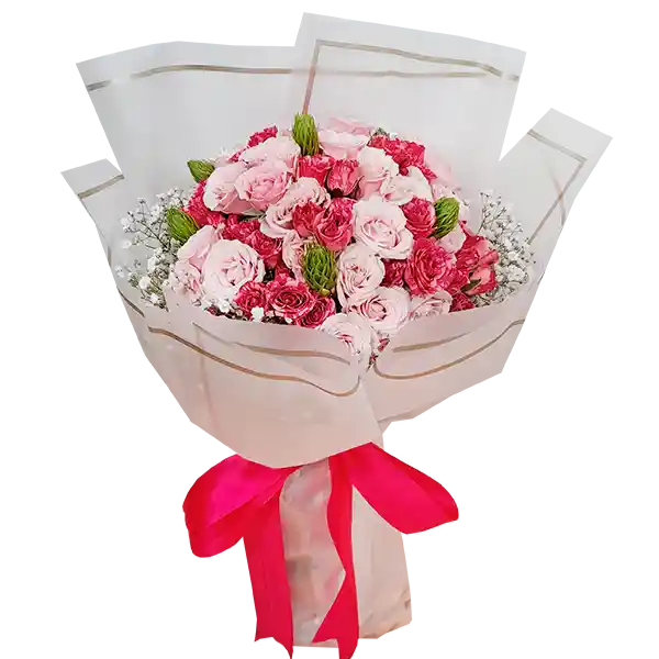 Flores Ramillete De En Mini Rosas Rosadas Y Fucsias