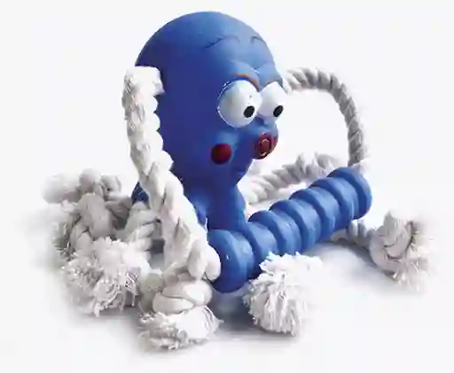 Monchilu Juguete Para Mascota Diseño Pito Pulpo Azul