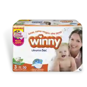 Pañales Winny Ultratrim Sec Etapa 3 Pack con 30 Unidades