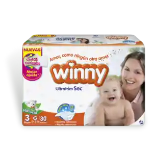 Pañales Winny Ultratrim Sec Etapa 3 Pack con 30 Unidades