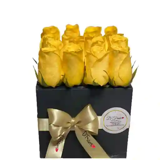 Caja 12 Rosas Amarillas