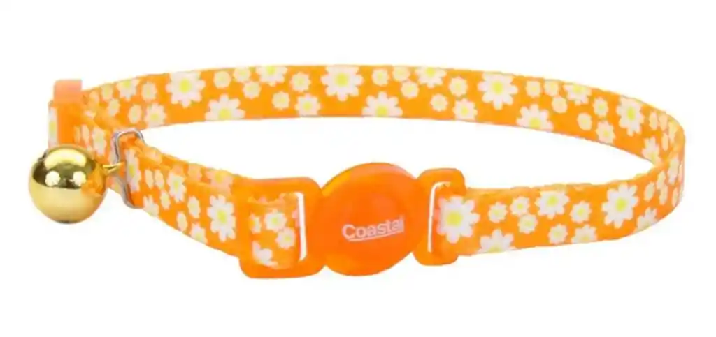 Collar Ajustable Gato Coastal Safecat Breakaway Daisy Orange