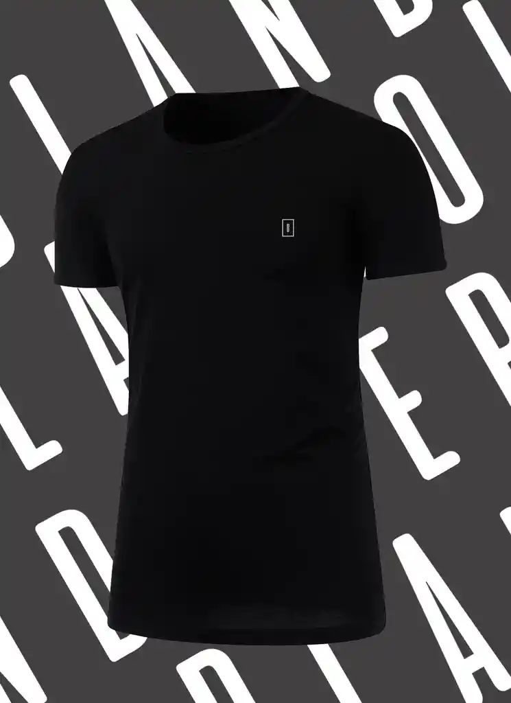 Camiseta negra bordado blanco REF, letra B
