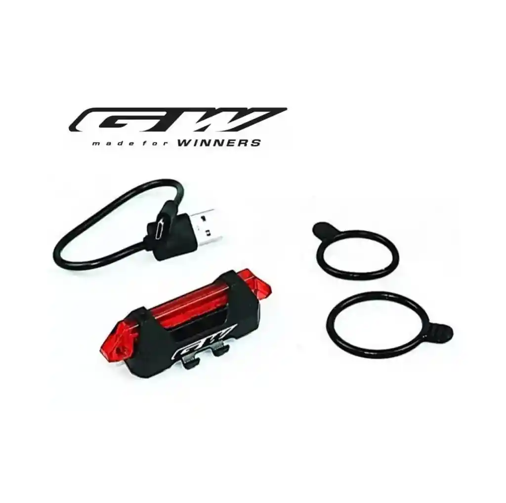 Luz Led Bicicleta Trasera Marca Gw Recargable 4 Modos