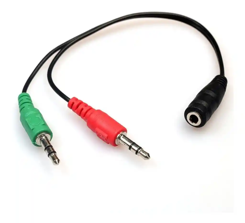 Cable Divisor De Audio Triestereo 2 Machos A 1 Hembra 3.5 Mm