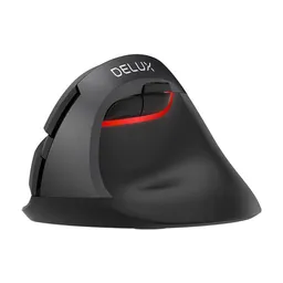 Delux Mouse Inalámbrico Vertical 1600Dpi Negro M618C
