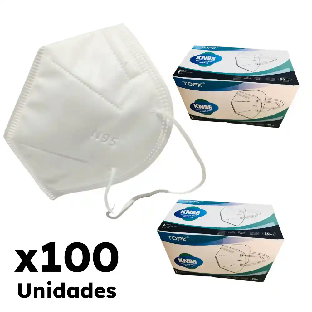 2 Cajas total 100 Tapabocas N95 5capas INVIMA Empaque Individual