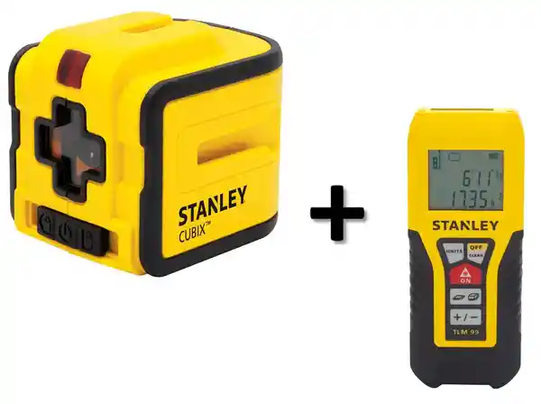 Stanley Medidor Distancia Laser 30M + Nivel Laser Cubix