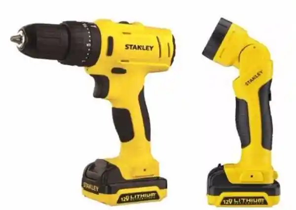 Stanley Taladro Percutor 3/8/Linterna/2 Baterías