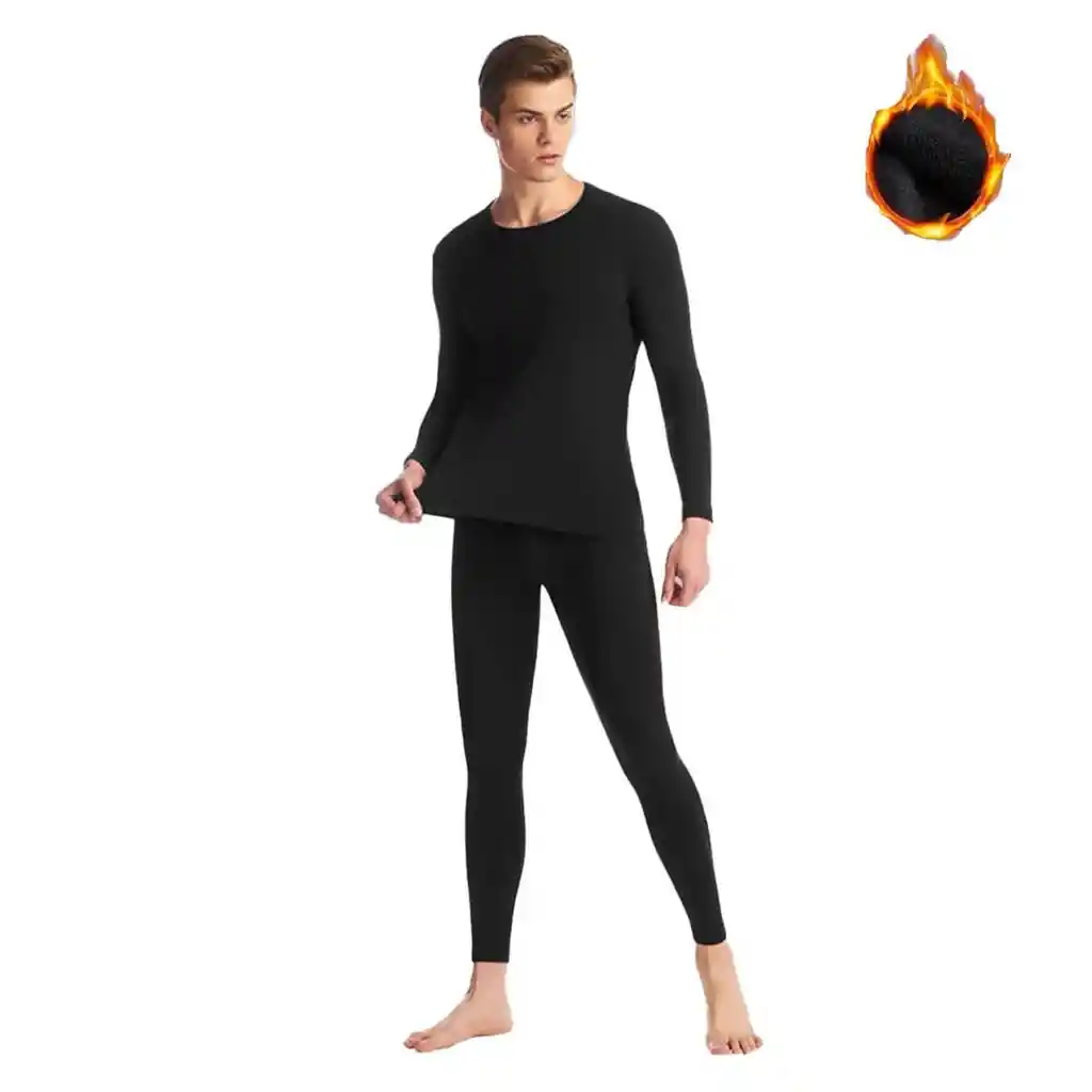 Ropa térmica Camiseta + Pantalón hombre Negro