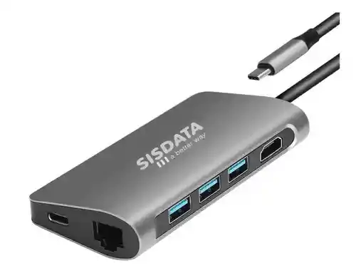 Sisdata Adaptador Usb-C a Rj45 Hdmi 8 en 1