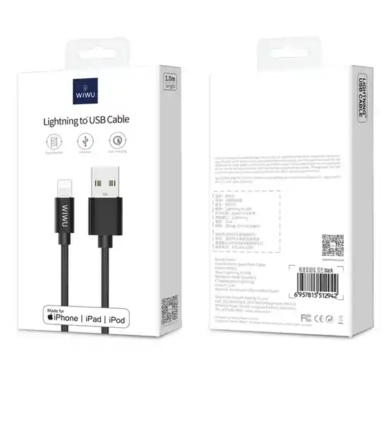 Lightning Wiwu Cable Wp201 A Usb 1 M