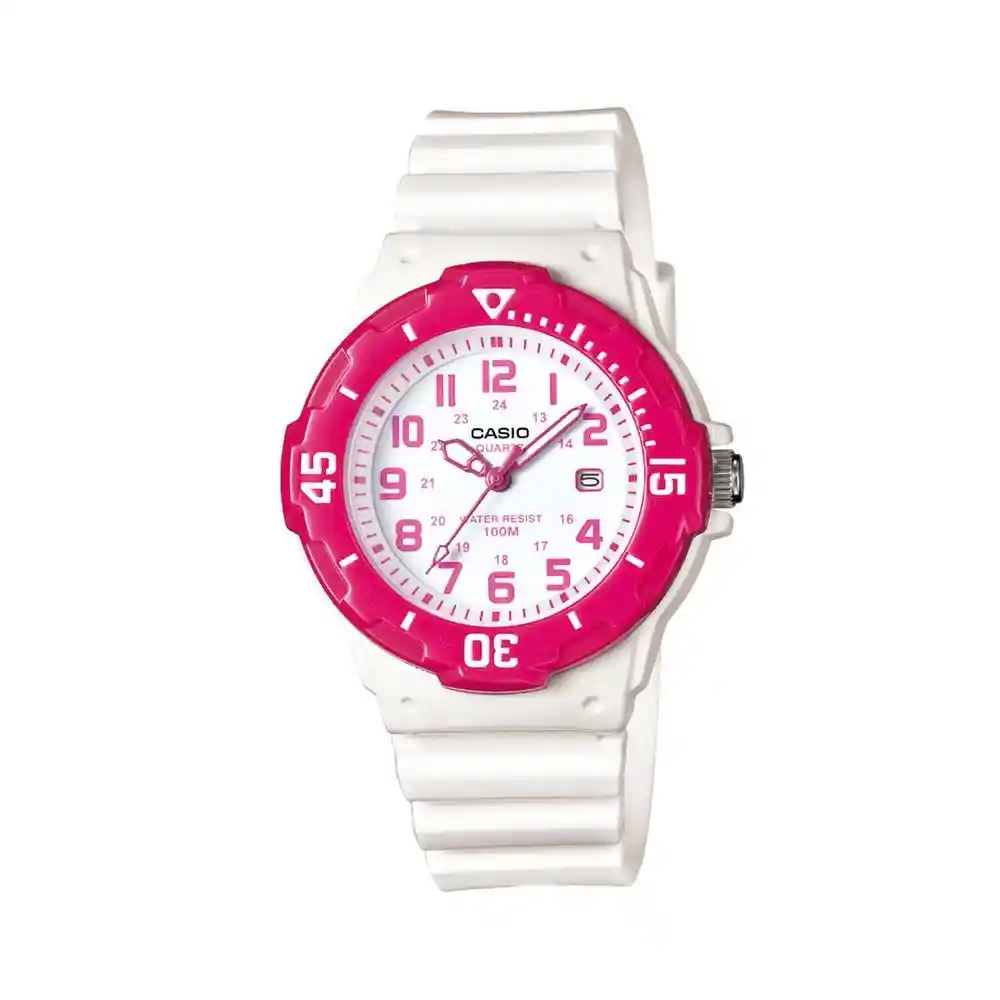 Casio Reloj Lrw-200H-4B Para Dama Blanco/ Fucsia