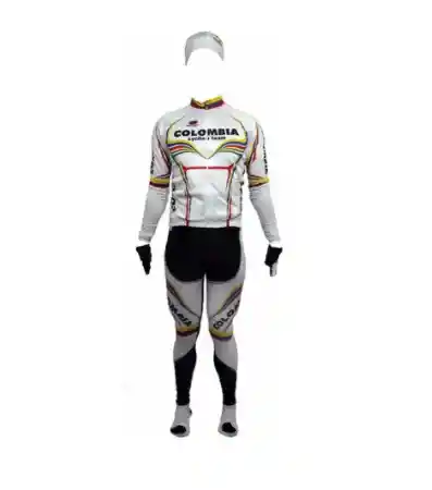 Uniforme Completo Colombia De Ciclismo Para Hombre -blanco M