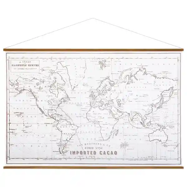 Cuadro Decorativo Colgante de Mapa Mundo. Medidas: 110 x 73  cm. Sku 209332. Sku 3560238656679