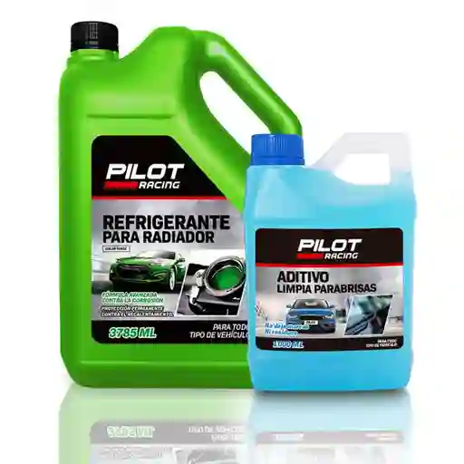 Pilot Racing Set Refrigerante Verde + Limpiaparabrisas