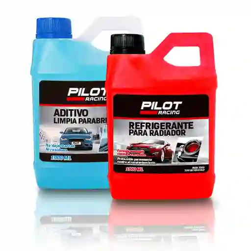 Set Incluye: Pilot Racing Refrigerante Para Radiador Rojo 1000 mL + Pilot Racing Limpiaparabrisas 1000 mL. Provee Una Adecuada Protección al Sistema de Refrigeración Del Motor Ayudando a Prolongar su Vida Útil. Protección Permanente Contra el Recalentamien