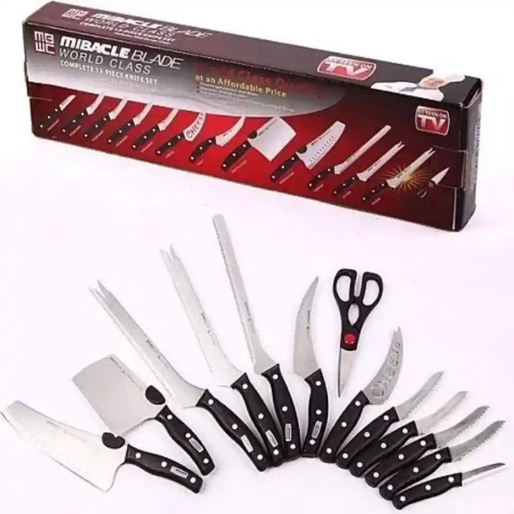 Set De Cuchillos X 13 Piezas Miracle Blade Corte Profesional