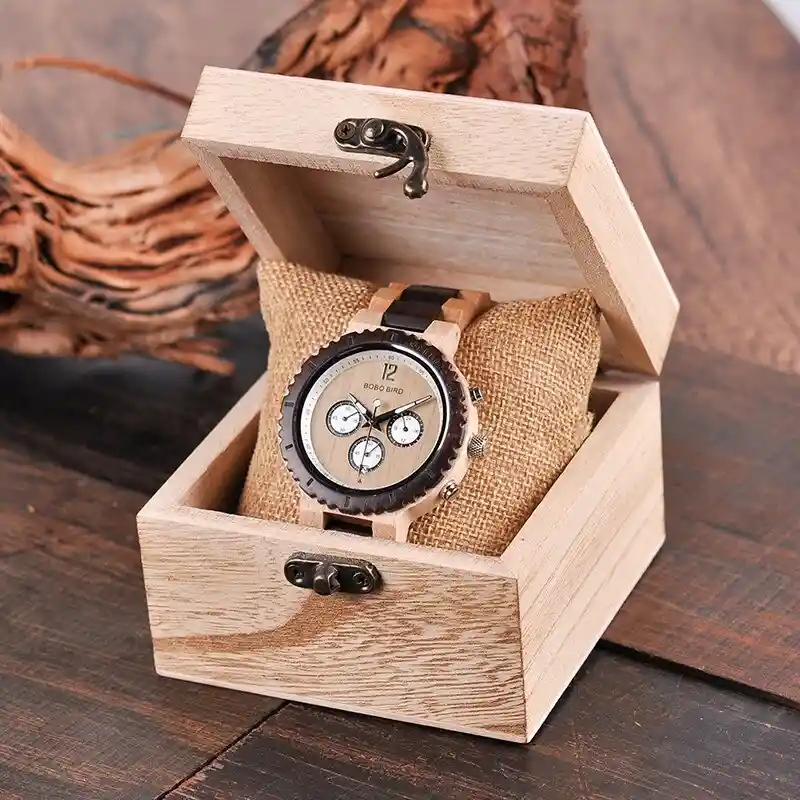 Reloj De Madera Para Hombre Bobo Bird 