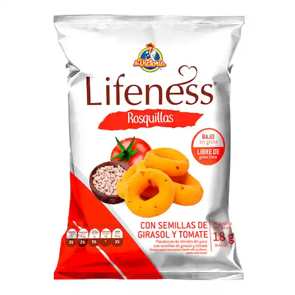 Lifeness Snack Pasabocas Rosquilla Tomate Con Semillas Girasol