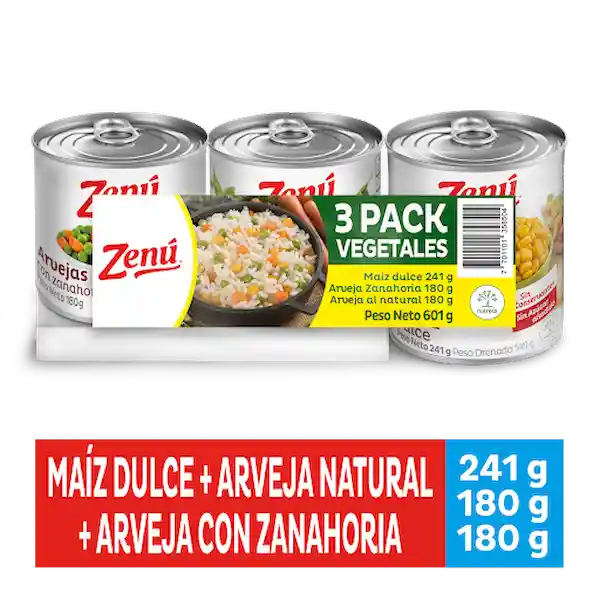 Zenú Vegetales maíz y Arvejas