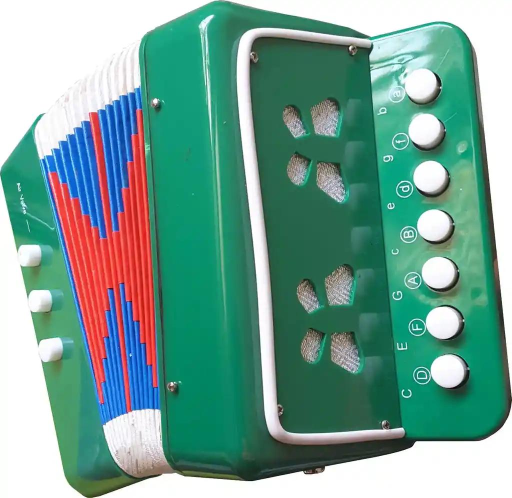 Acordeon Infantil Vallenato Niños Aprendiz Verde ¡Sonido Real!