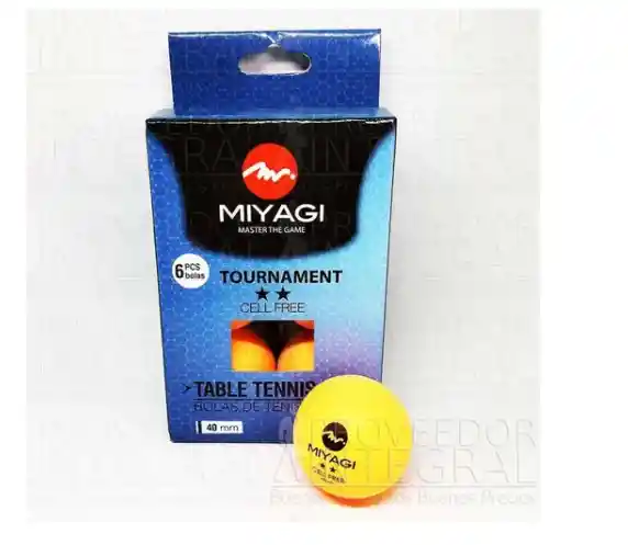 Bolas Pelotas Ping Pong Caja X 6 Naranja Miyagi