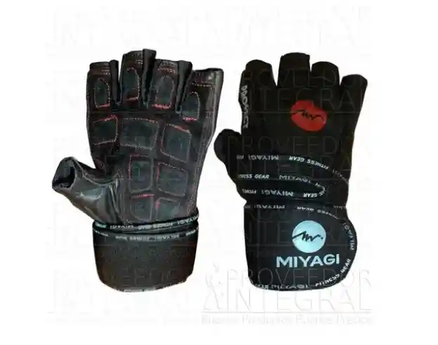 Guantes Gimnasio Pesas Fitness Crossfit Cuero Muñeca Miyagi