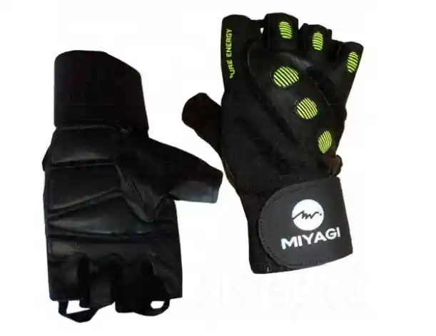 Guantes Con Muñequera Miyagi Color Negro