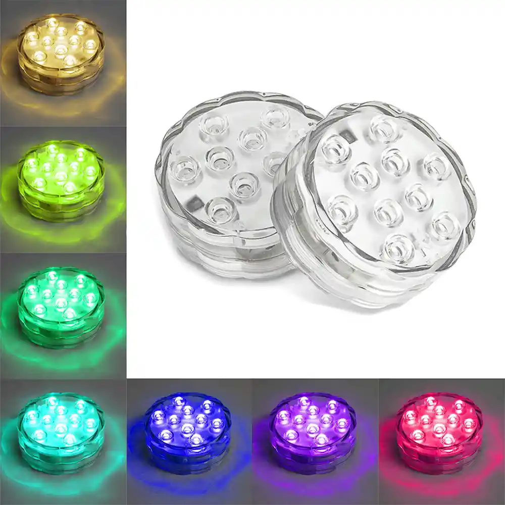 Luz LED Sumergibles Agua Piscinas Control Remoto Multicolor