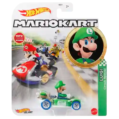 Hot Wheels Carro de Colección Mario Kart Luigi Circuit Special
