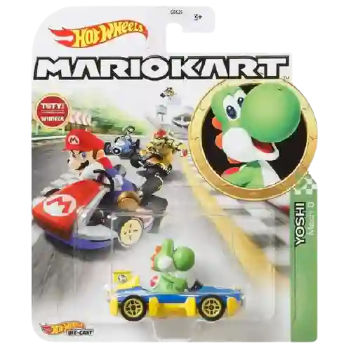 Hot Wheels Carro de Colección Mario Kart Yoshi Mach 8