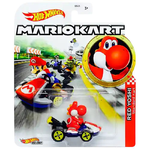 Hot Wheels Carro de Colección Mario Kart Red Yoshi Standard