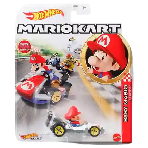 Hot Wheels Carro de Colección Mario Kart Baby Mario B-Dasher