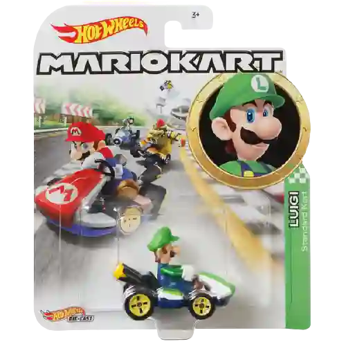 Hot Wheels Carro de Colección Mario Kart Luigi Standard