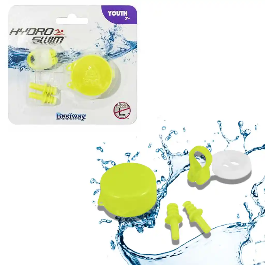 Set Natación Piscina Accesorios Protector Nariz Oídos verde