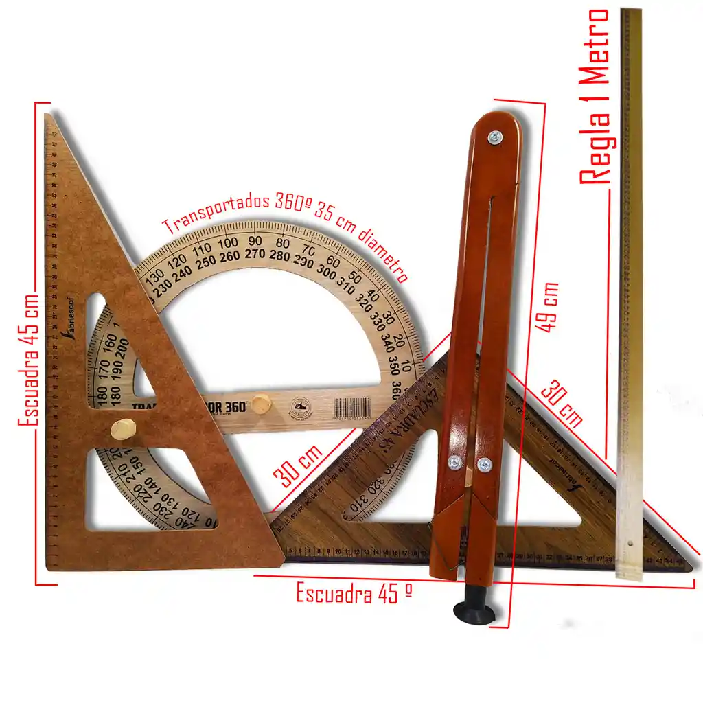 Kit Reglas Enseñanza Medición Geometría Matemática