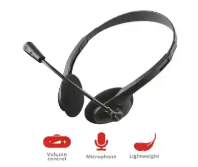 Trust Diadema Audifono Con Microfono Chat Headset Primo + Conver