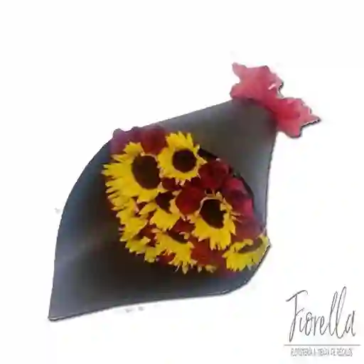 rosas y girasoles